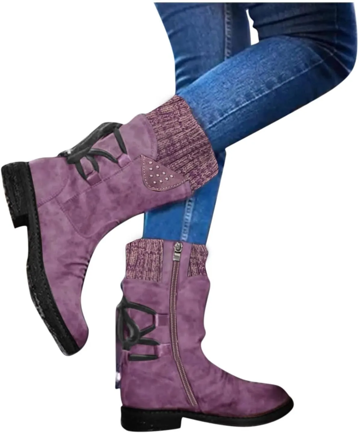 Women's Waterproof Snow Boots Wide Width Snow Boots Women Waterproof Women Winter Boots Slip on 8.5 Winter Boots Womens Size 8.5 Botas Para Nieve De Mujer Anti Deslizante