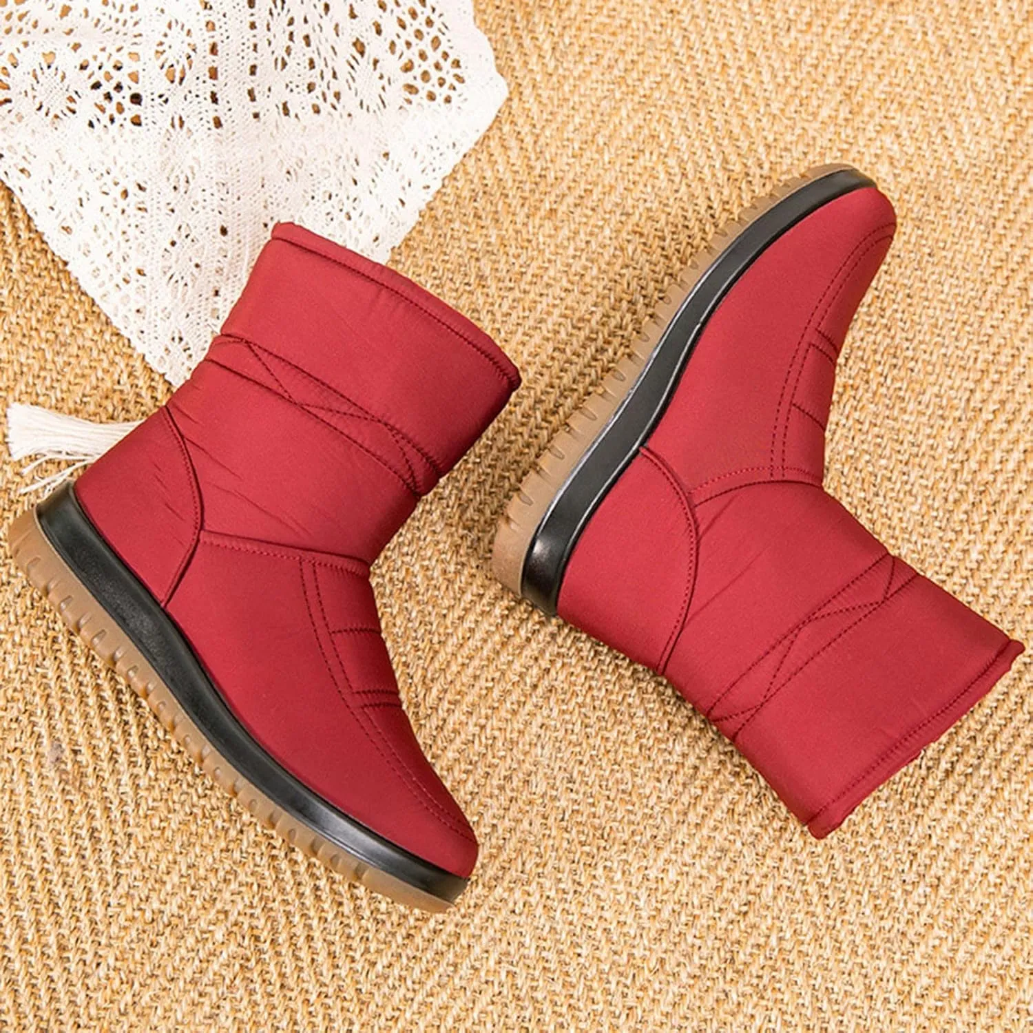 Womens Waterproof Winter Pull on Boots 9.5 Tall Womens Size 8 Cute Snow Boots Winter Boots Women Size 8 Black Womens Winter Snow Boots Waterproof Shoes Botas Para Nieve De Mujer