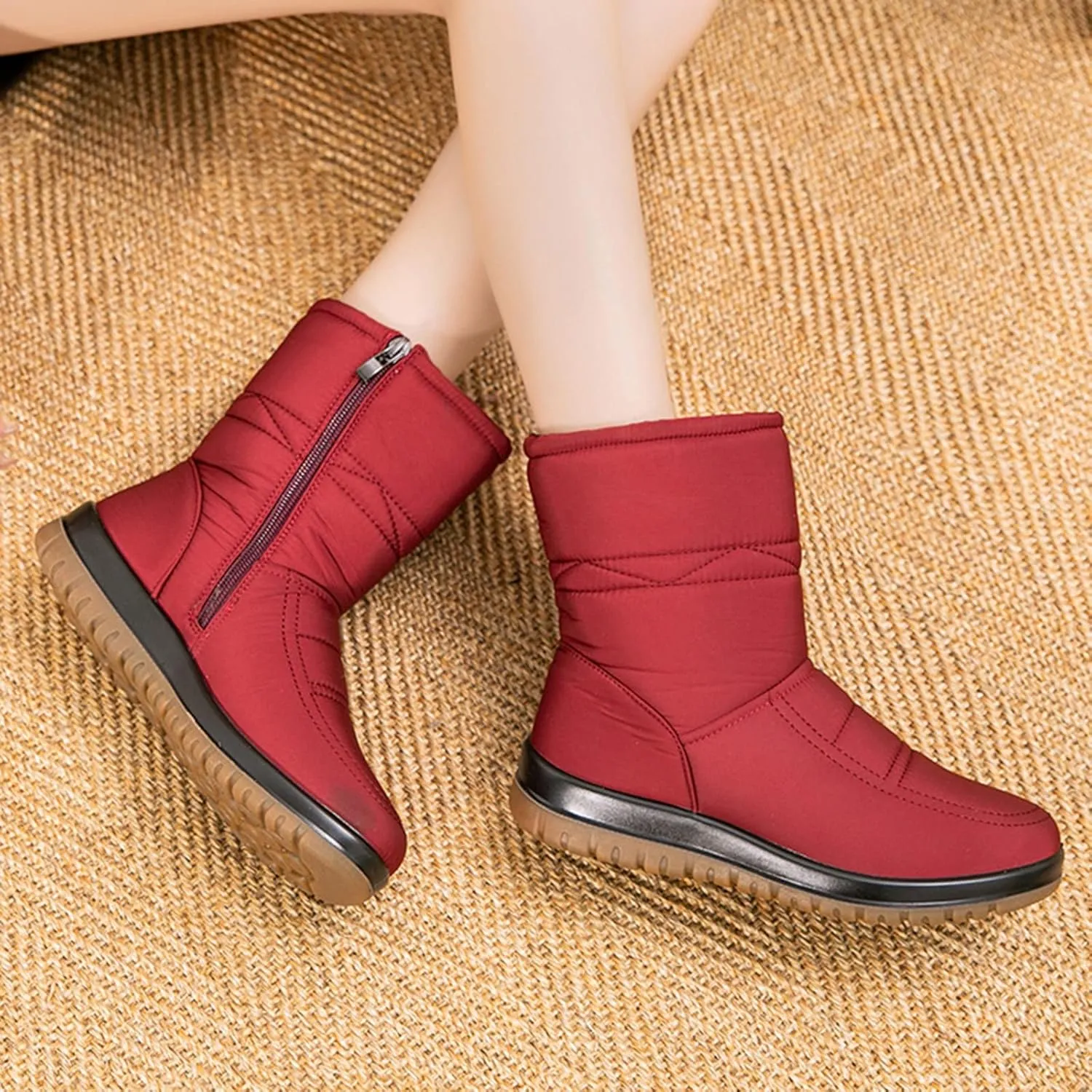 Womens Waterproof Winter Pull on Boots 9.5 Tall Womens Size 8 Cute Snow Boots Winter Boots Women Size 8 Black Womens Winter Snow Boots Waterproof Shoes Botas Para Nieve De Mujer