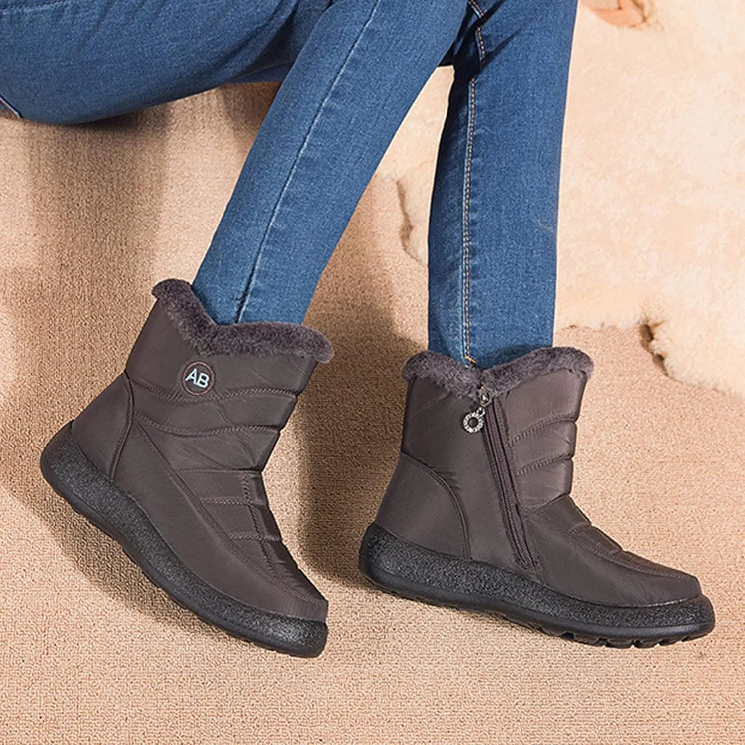 Womens Winter Boots Waterproof Wide Leg Womens Winter Dress Boots Size 12 Women Winter Boots Extra Wide Width Winter Boots for Women Waterproof Size 11 Snow Boots for Waterproof