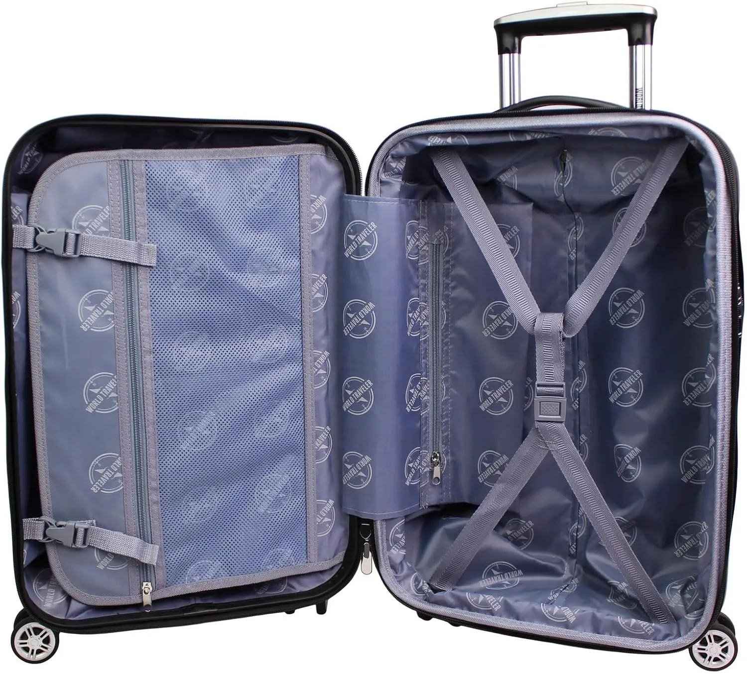 World Traveler Contour Hardside Spinner Luggage TSA Lock, Yellow, 3-Piece Set