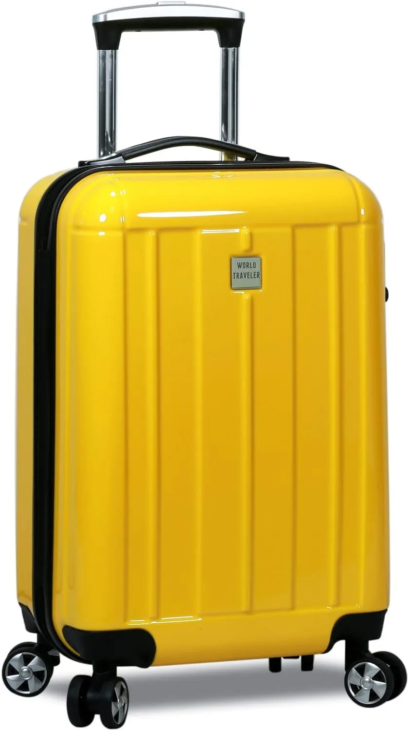 World Traveler Contour Hardside Spinner Luggage TSA Lock, Yellow, 3-Piece Set