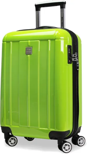 World Traveler VentureX Airline Approved Carry-On Luggage  Lightweight Hardside Suitcase with Spinner Wheels, Contour Apple Green, 20-inch