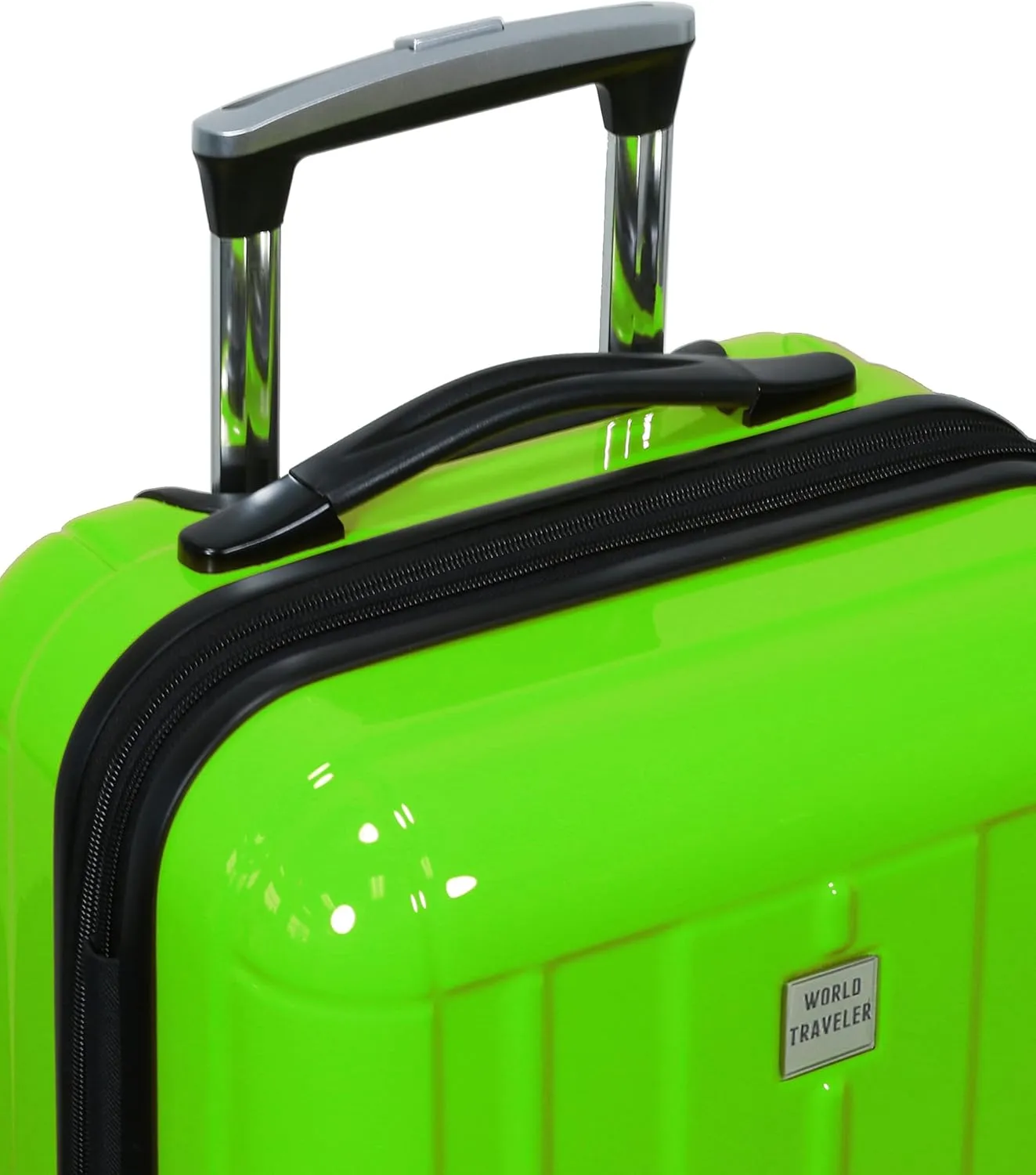 World Traveler VentureX Airline Approved Carry-On Luggage  Lightweight Hardside Suitcase with Spinner Wheels, Contour Apple Green, 20-inch