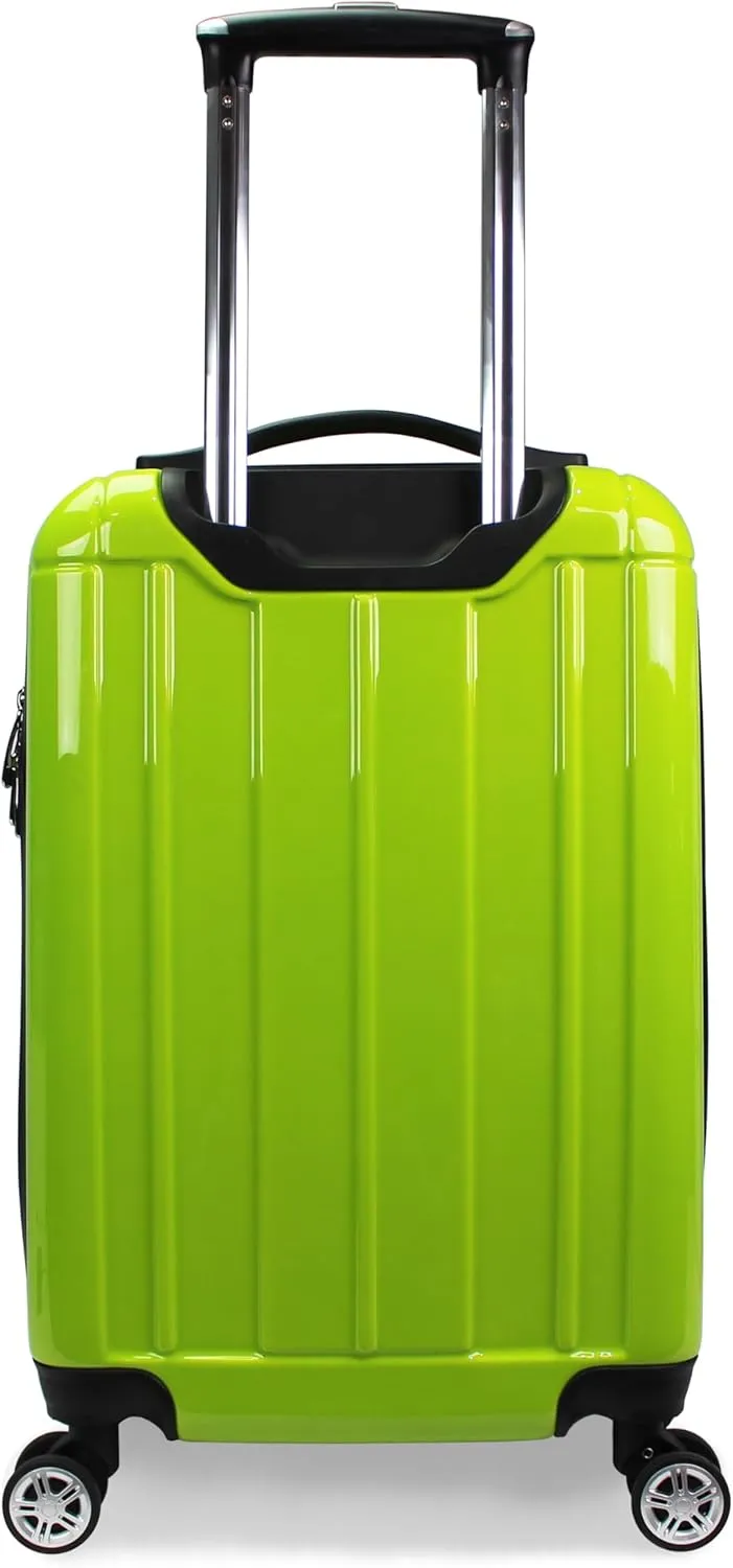 World Traveler VentureX Airline Approved Carry-On Luggage  Lightweight Hardside Suitcase with Spinner Wheels, Contour Apple Green, 20-inch