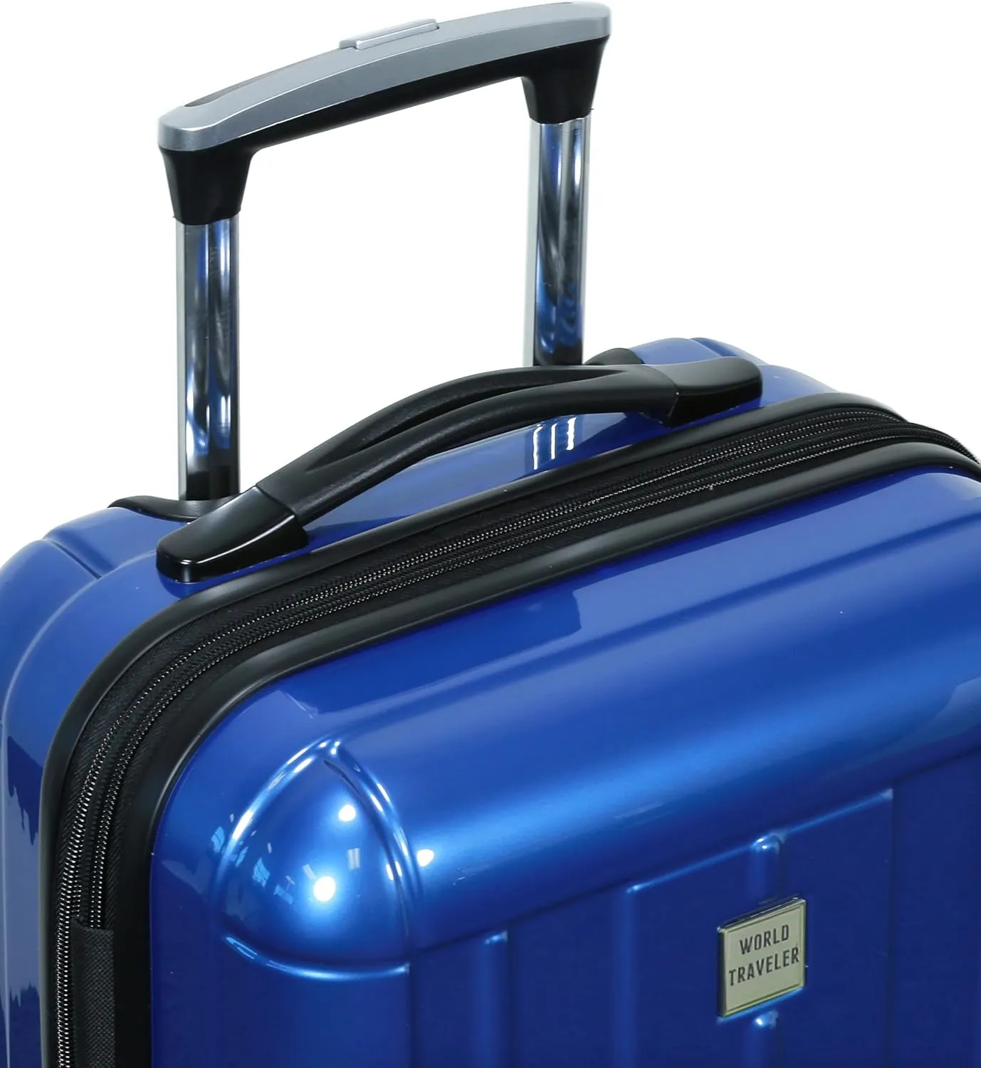 World Traveler VentureX Airline Approved Carry-On Luggage  Lightweight Hardside Suitcase with Spinner Wheels, Contour Blue, 20-inch