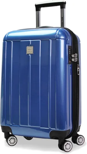 World Traveler VentureX Airline Approved Carry-On Luggage  Lightweight Hardside Suitcase with Spinner Wheels, Contour Blue, 20-inch