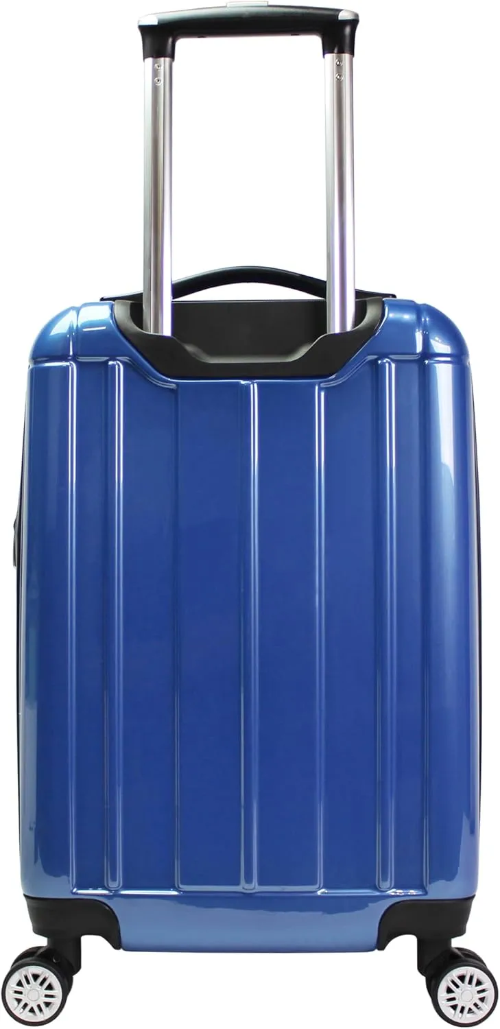 World Traveler VentureX Airline Approved Carry-On Luggage  Lightweight Hardside Suitcase with Spinner Wheels, Contour Blue, 20-inch
