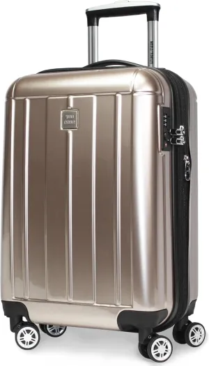 World Traveler VentureX Airline Approved Carry-On Luggage  Lightweight Hardside Suitcase with Spinner Wheels, Contour Champagne, 20-inch