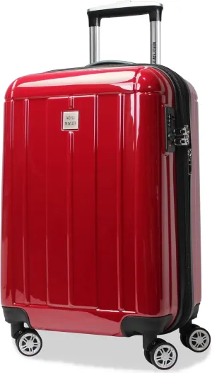 World Traveler VentureX Airline Approved Carry-On Luggage  Lightweight Hardside Suitcase with Spinner Wheels, Contour Red, 20-inch
