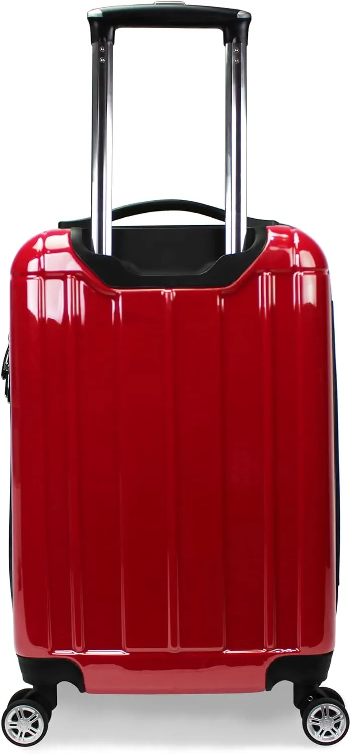 World Traveler VentureX Airline Approved Carry-On Luggage  Lightweight Hardside Suitcase with Spinner Wheels, Contour Red, 20-inch