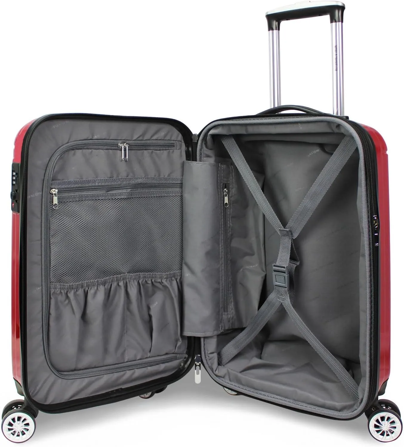 World Traveler VentureX Airline Approved Carry-On Luggage  Lightweight Hardside Suitcase with Spinner Wheels, Contour Red, 20-inch