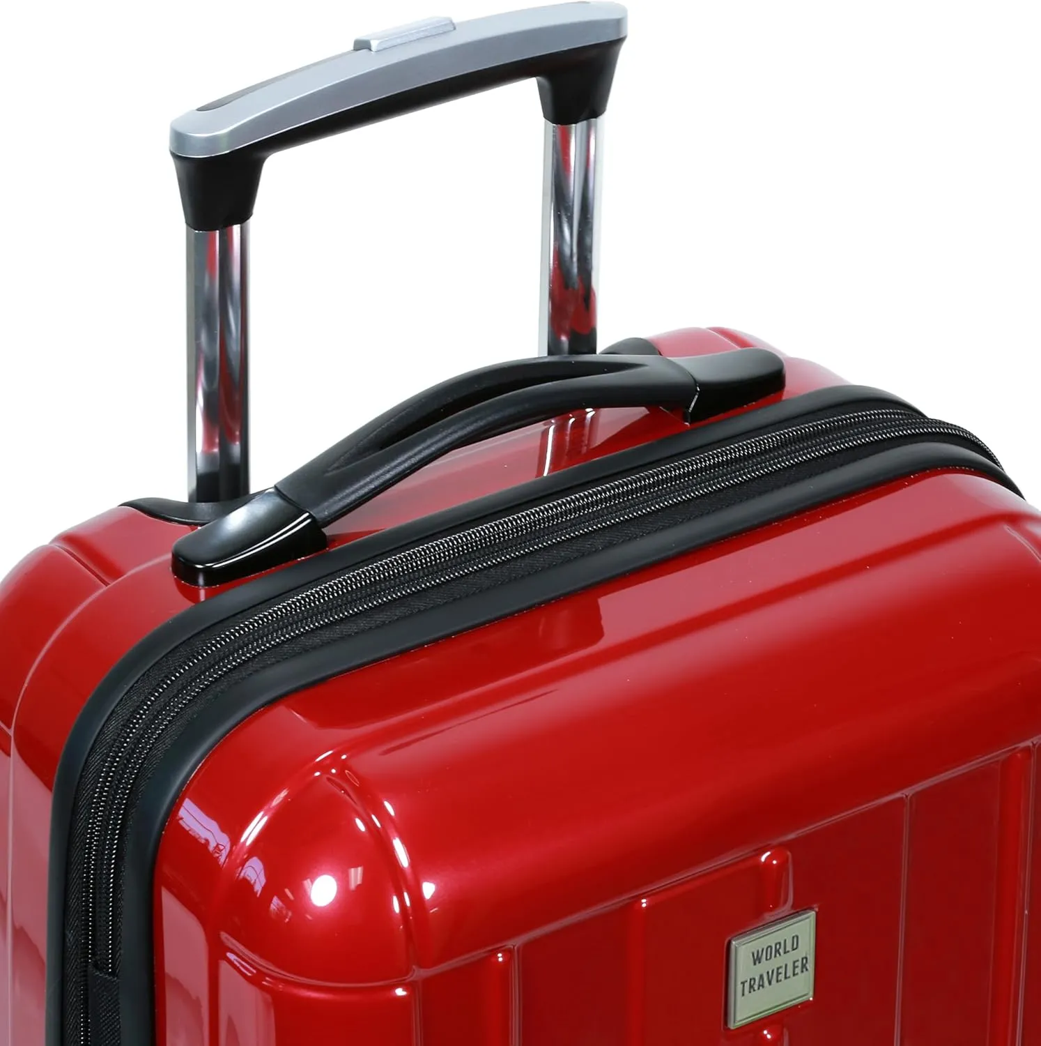 World Traveler VentureX Airline Approved Carry-On Luggage  Lightweight Hardside Suitcase with Spinner Wheels, Contour Red, 20-inch