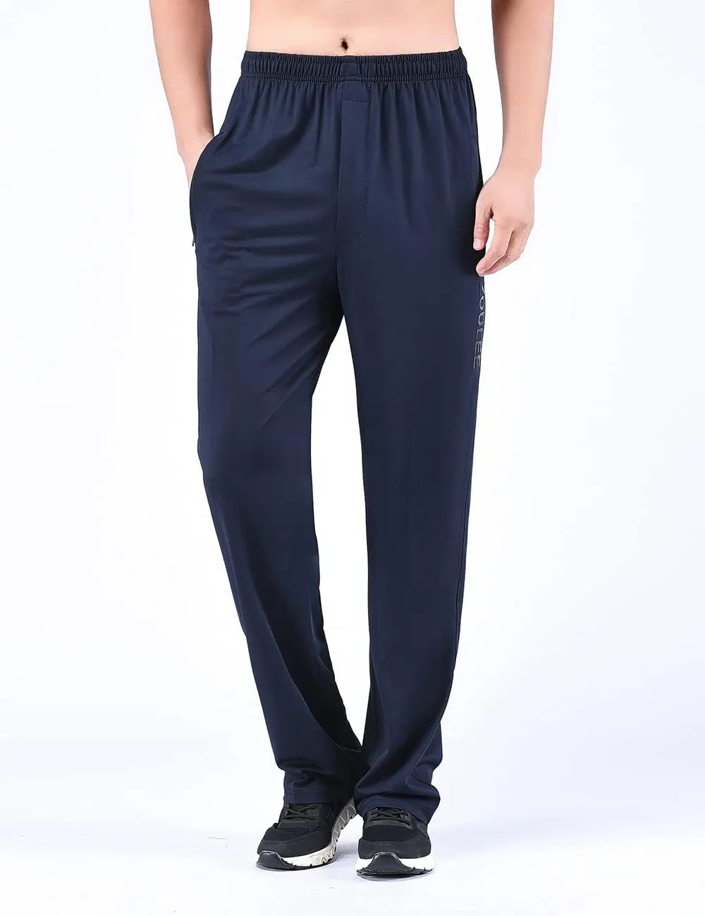 Zoulee New Men's Front Zipper Fly Open-Bottom Sweatpants Jogger Pants