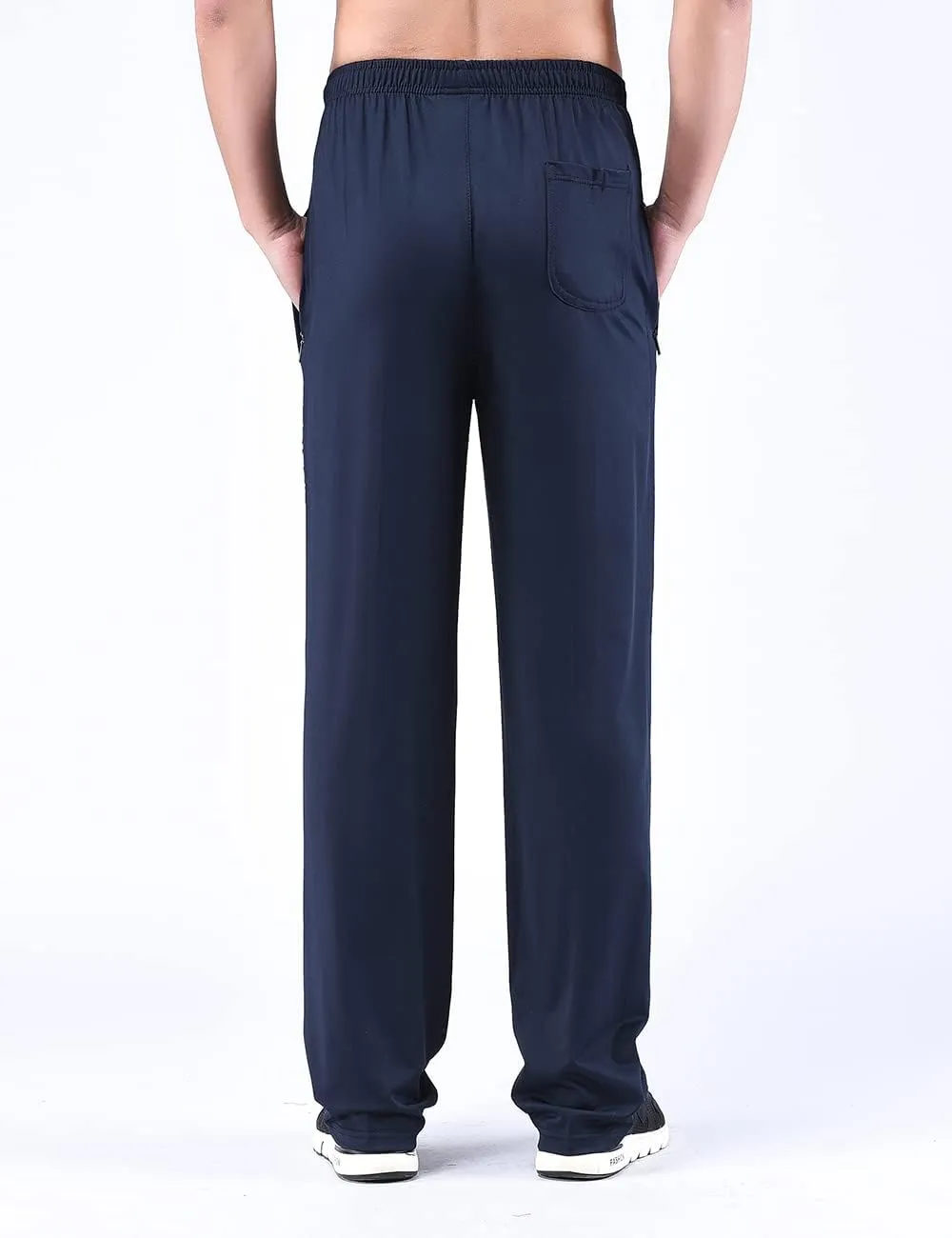 Zoulee New Men's Front Zipper Fly Open-Bottom Sweatpants Jogger Pants
